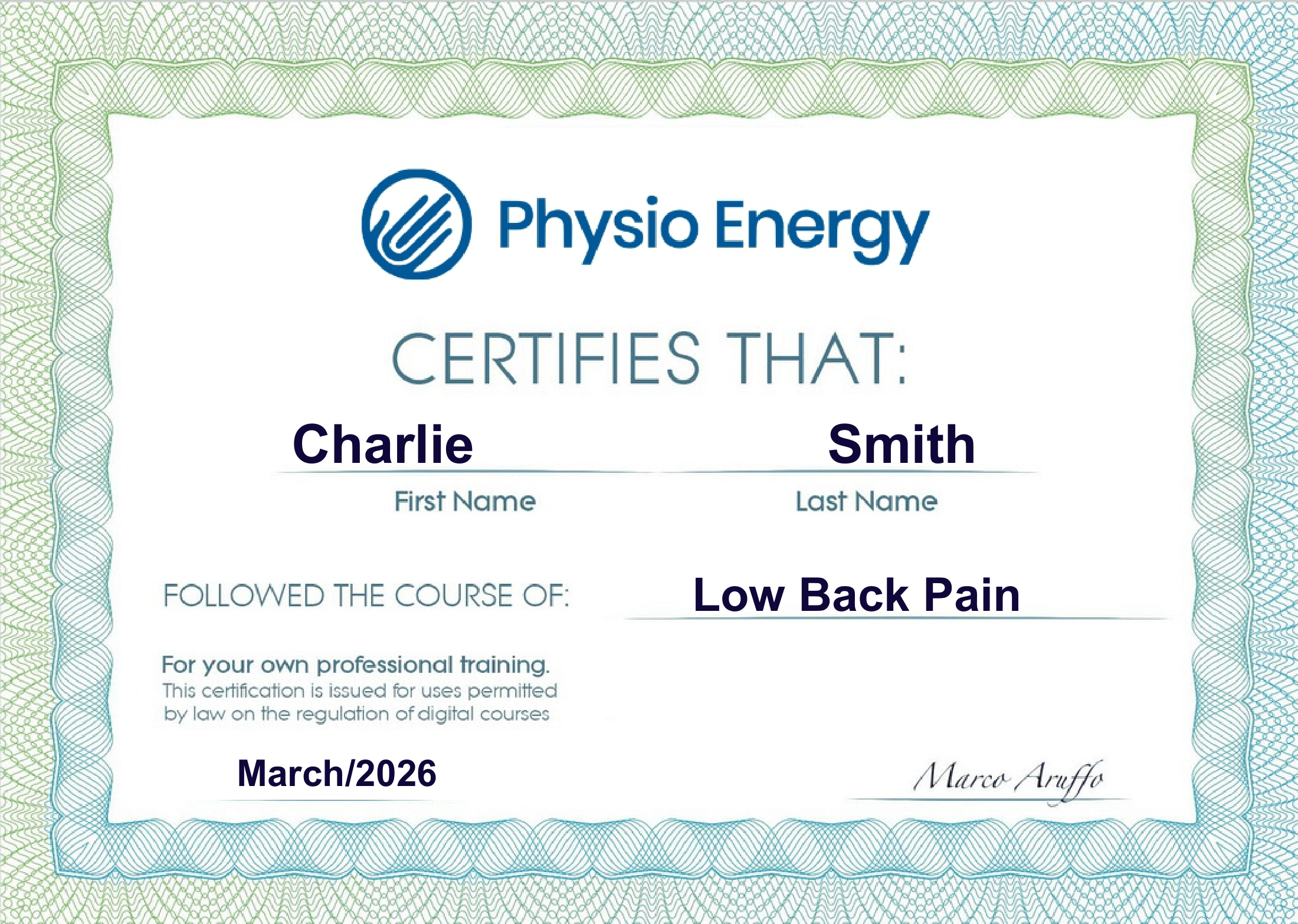 charlie low back pain opt
